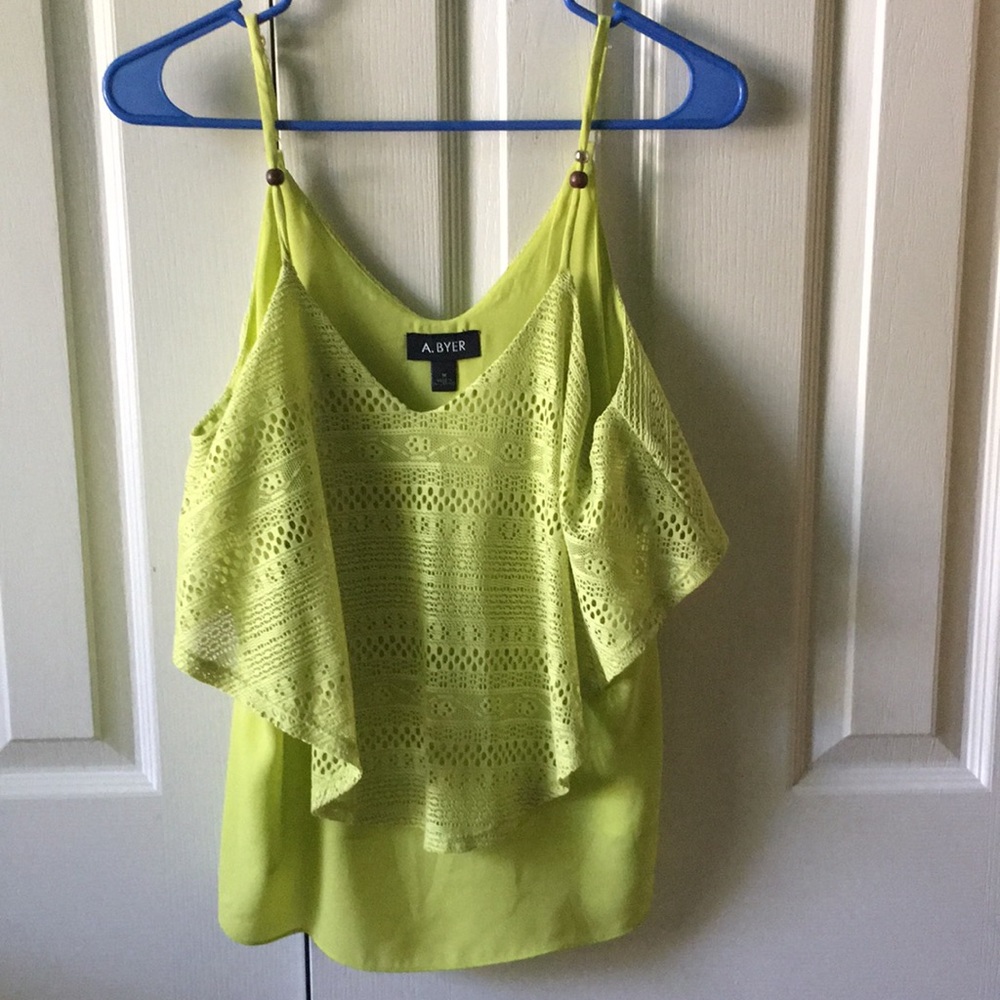 A yellow tank top/crop top
